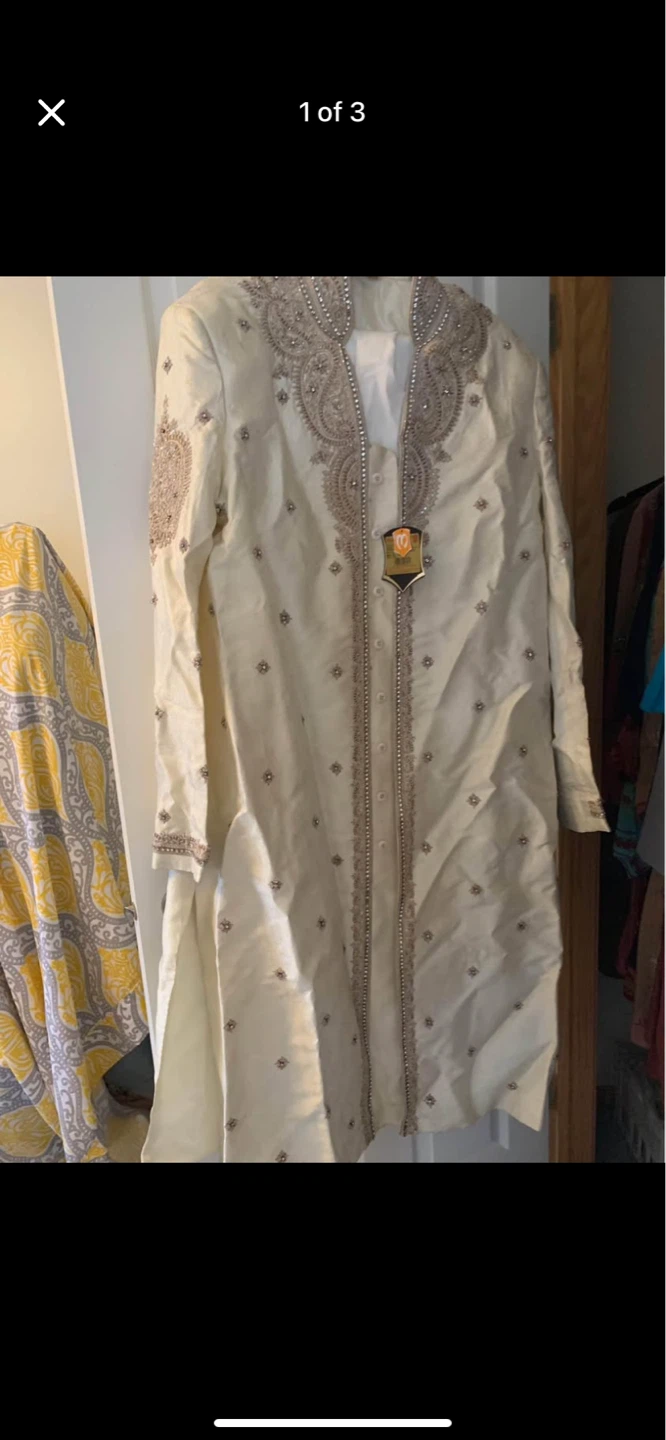 Men's Embellished Sherwani and Turban Set - photo 5