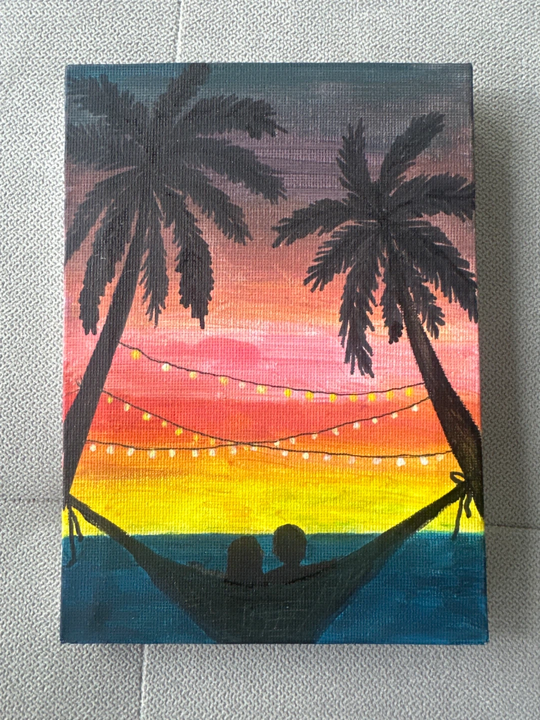 Canvas Painting - Tropical Sunset Hammock Scene