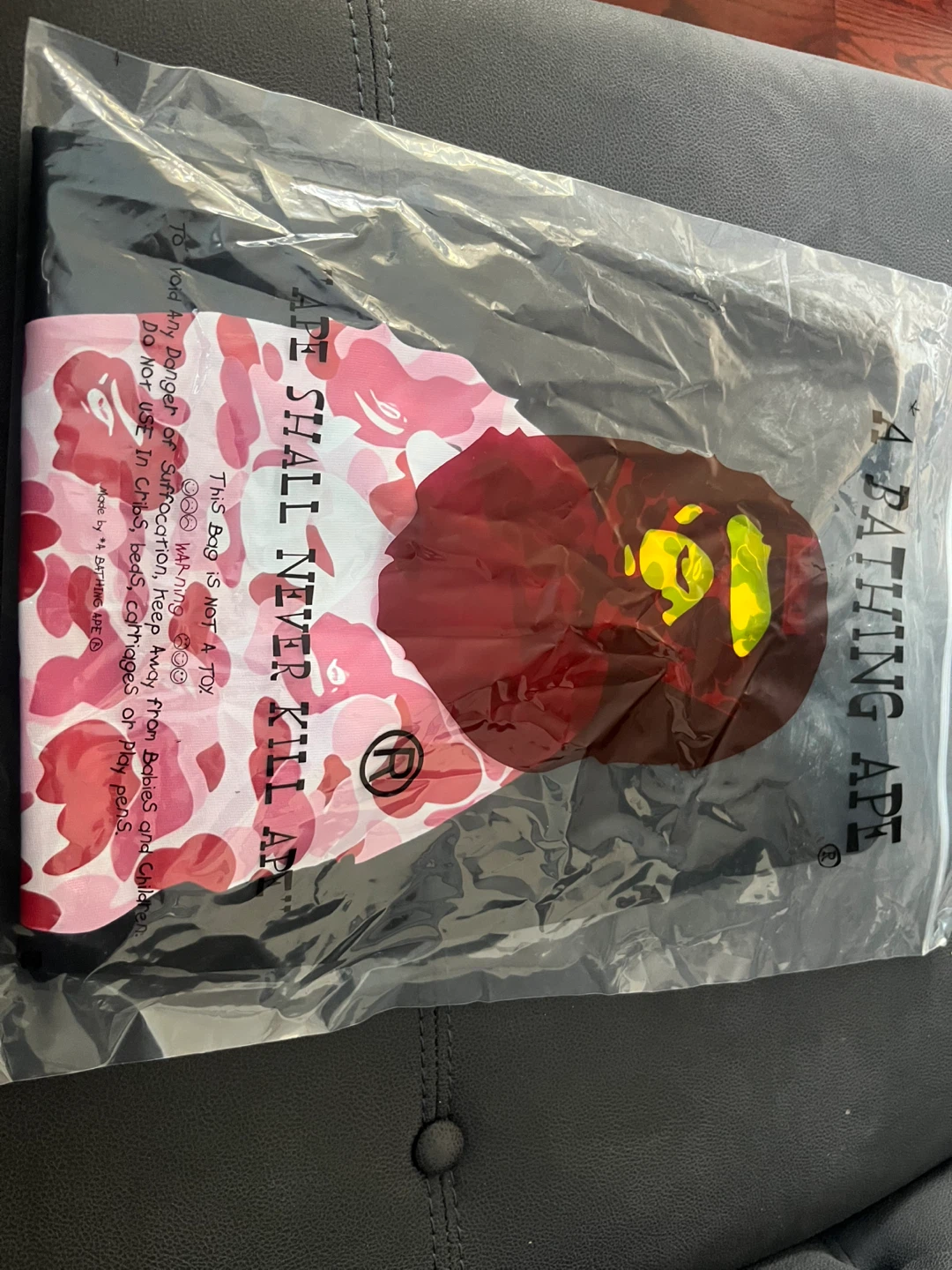 A Bathing Ape BAPE Shark Camo T-Shirt Black Pink - photo 4