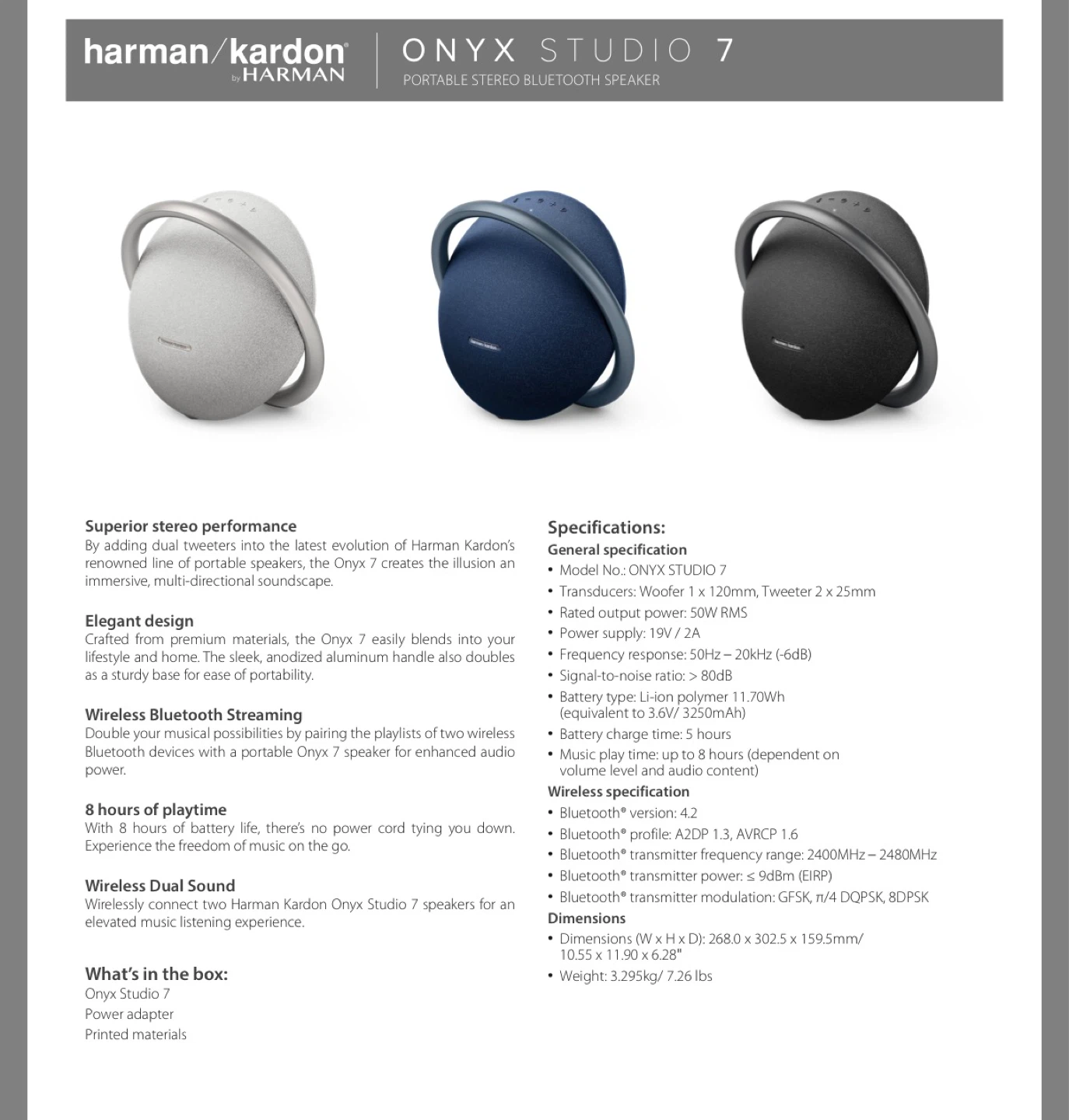 Harman Kardon Onyx Studio 7 Portable Bluetooth Speaker - photo 5