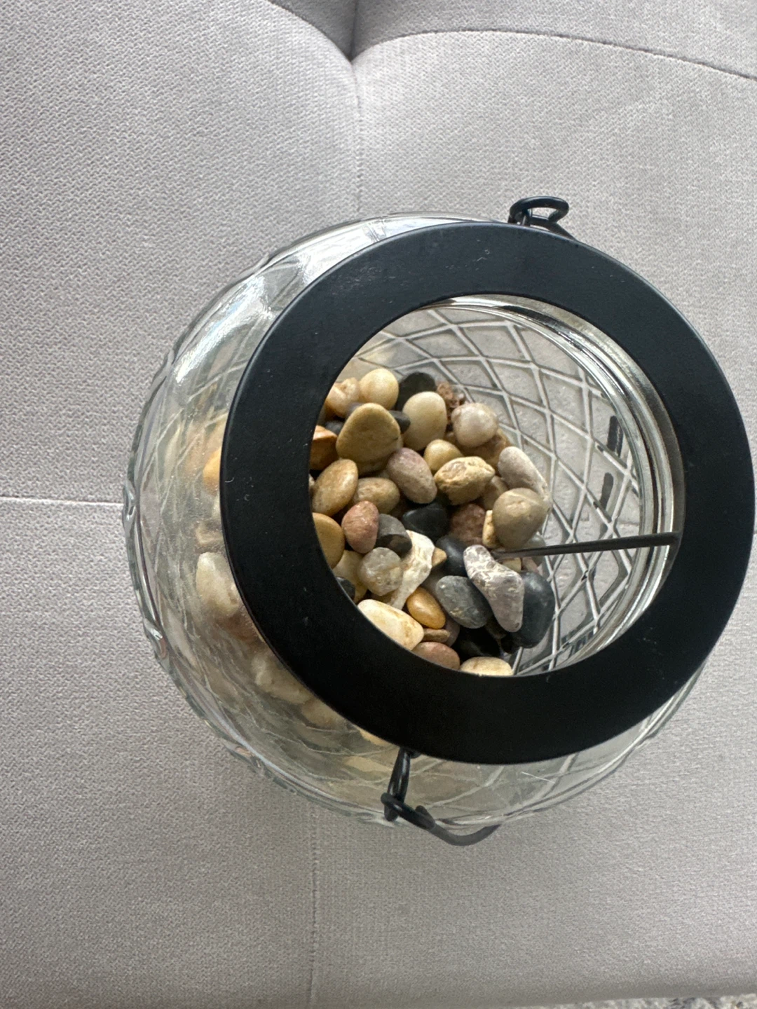 Decorative Glass Jar with Lid and Stones - photo 2