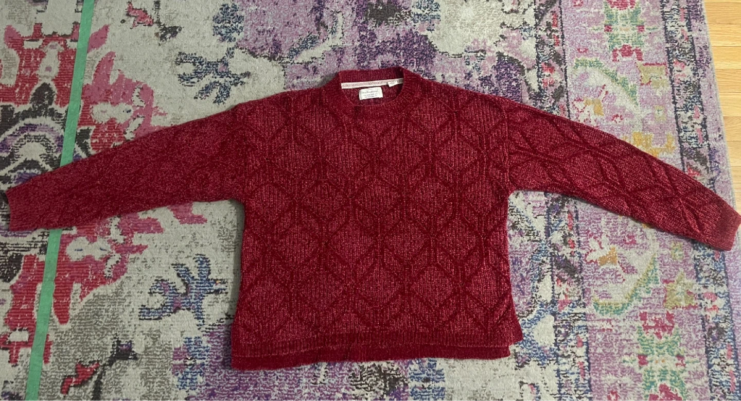 Weatherproof Vintage Red Cable Knit Sweater