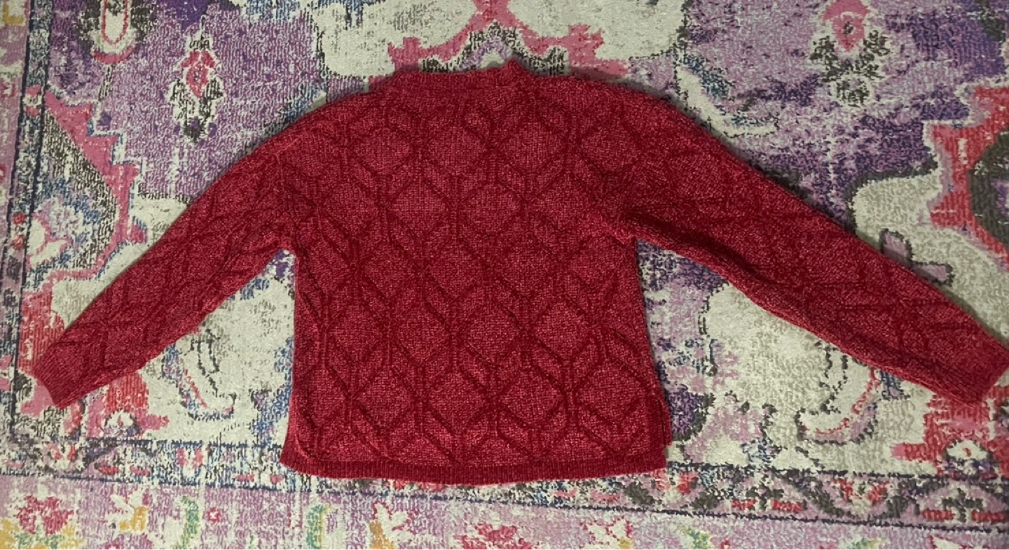 Weatherproof Vintage Red Cable Knit Sweater - photo 2