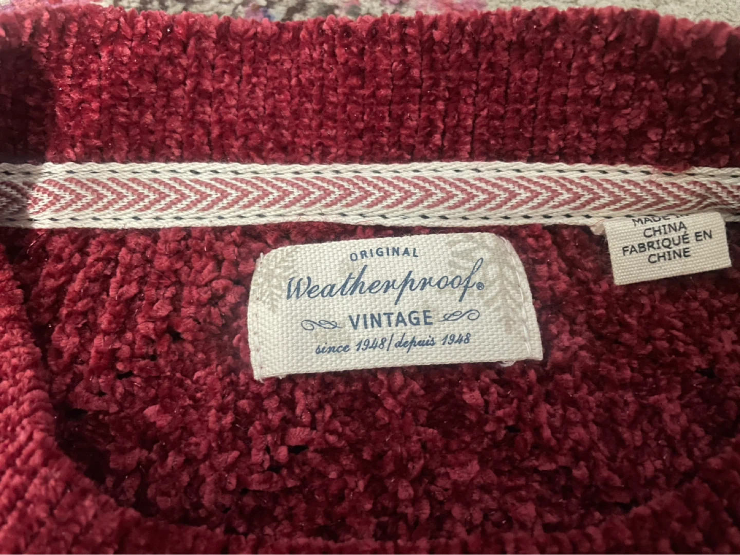Weatherproof Vintage Red Cable Knit Sweater - photo 3
