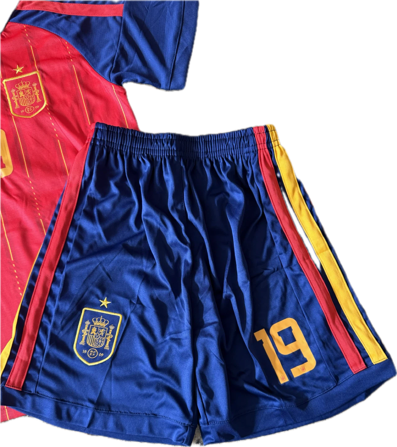 Spain Lamine Yamal #19 Soccer Jersey and Shorts Set - photo 3