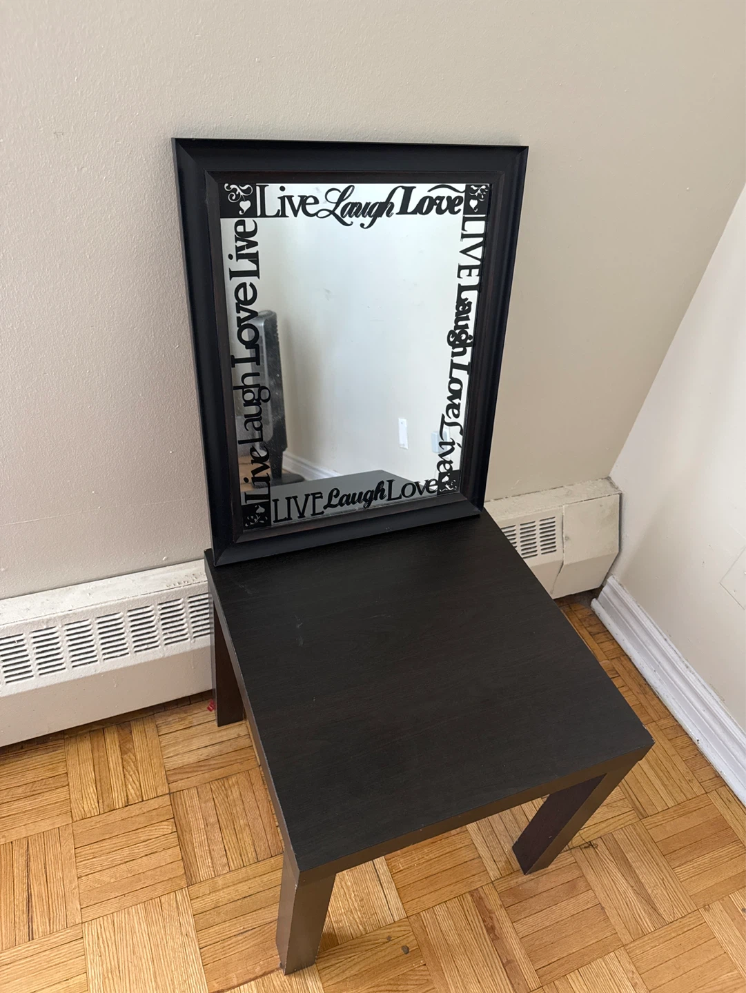 Decorative Mirror with "Live Laugh Love" Accent