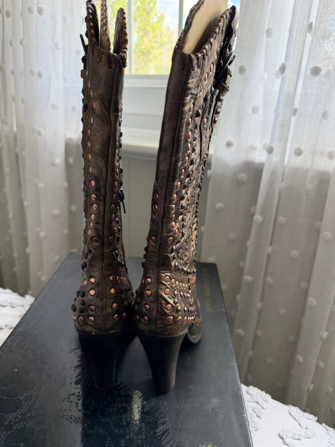 Steve Madden Studded Tall Boots Bronze Women's Size 7.0 - photo 4