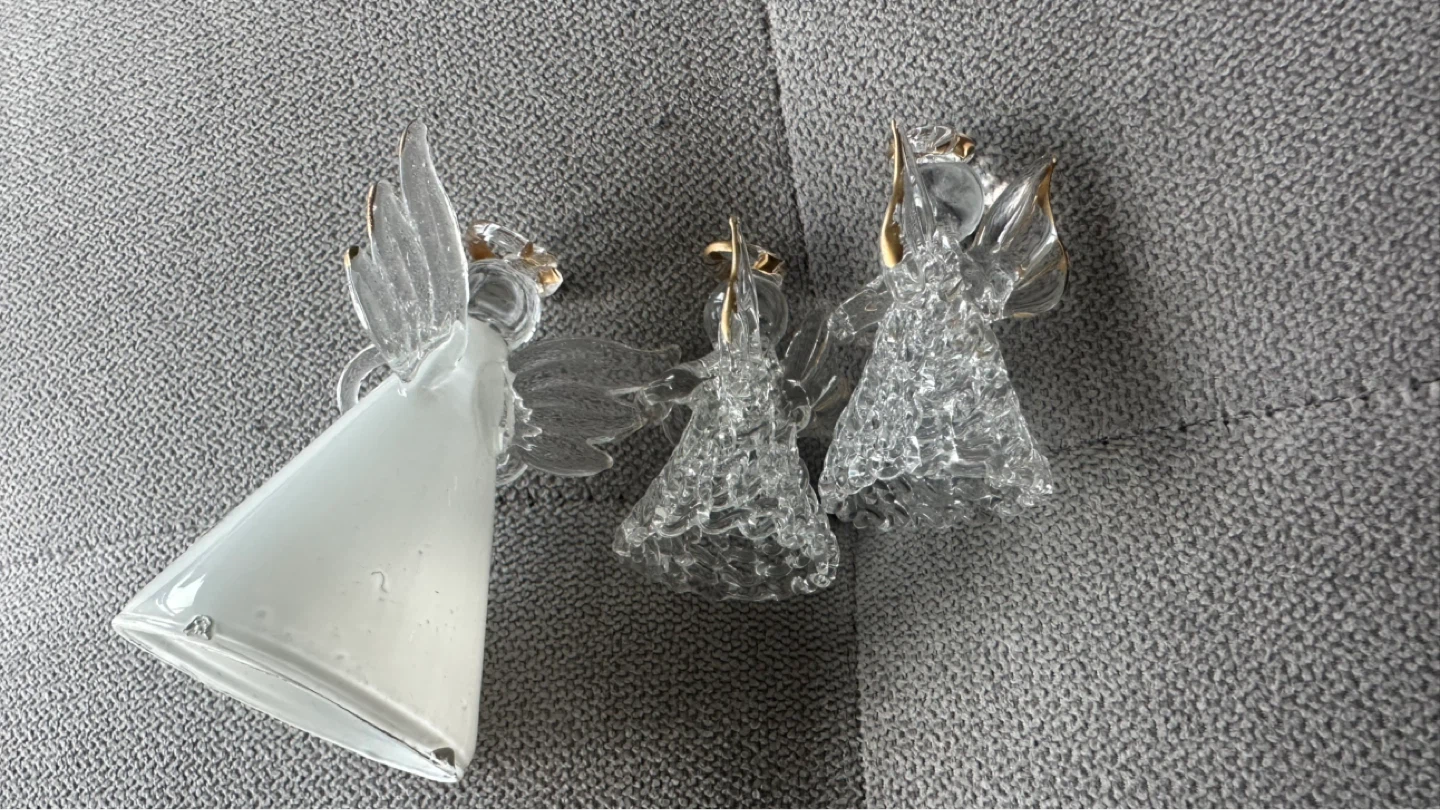 Set of 3 Glass Angels - photo 2