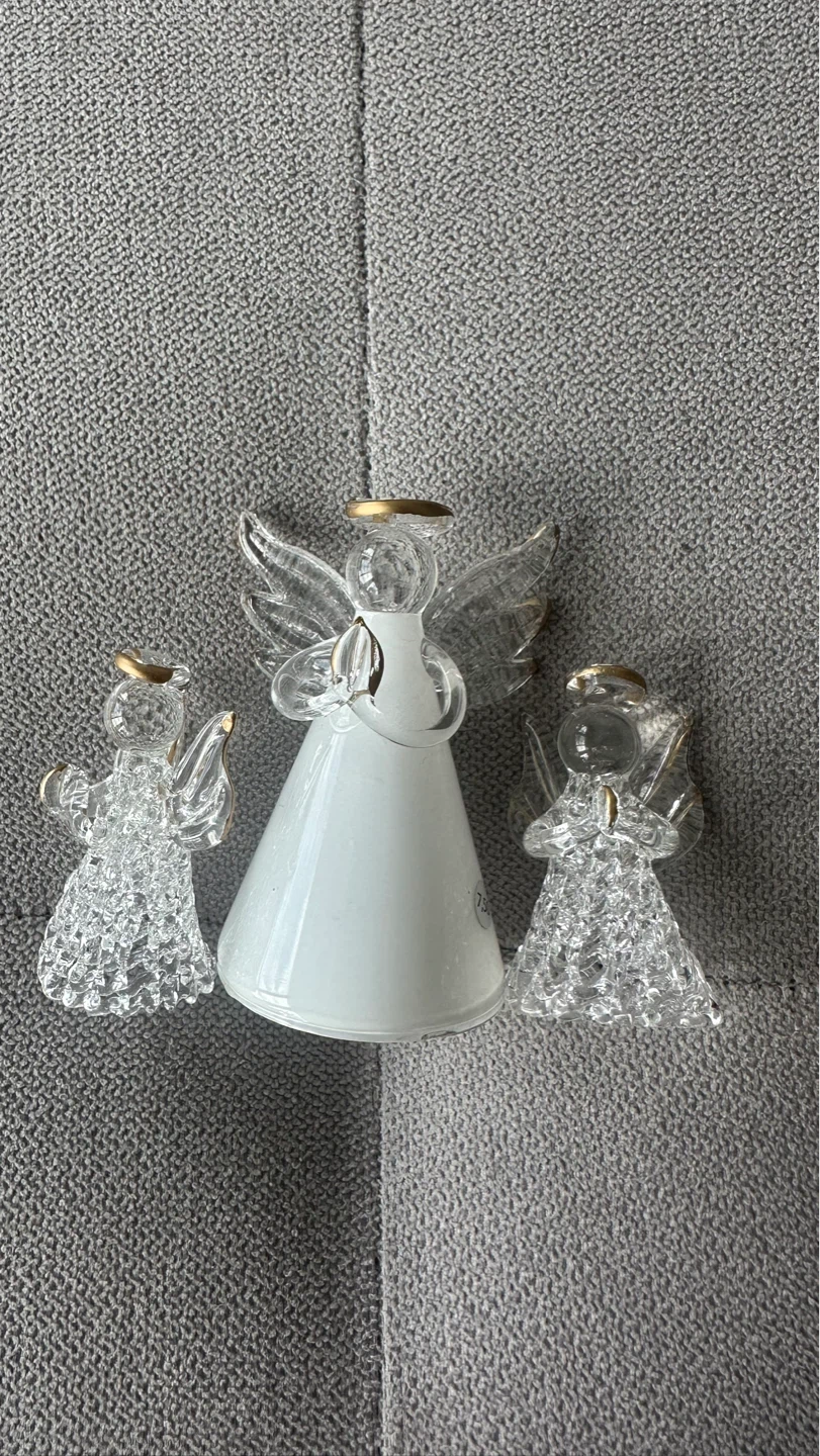 Set of 3 Glass Angels
