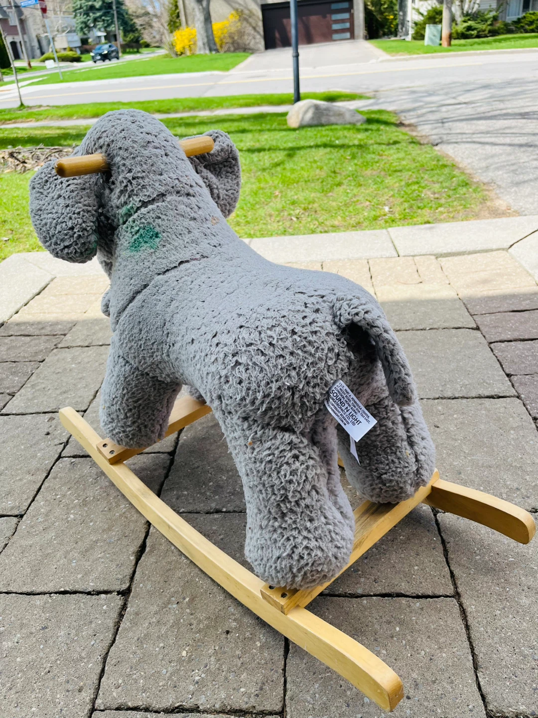 Grey Elephant Plush Rocking Horse - photo 2