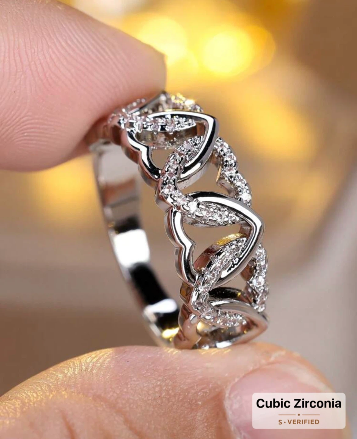 Sterling Silver Cubic Zirconia Ring Set - photo 4