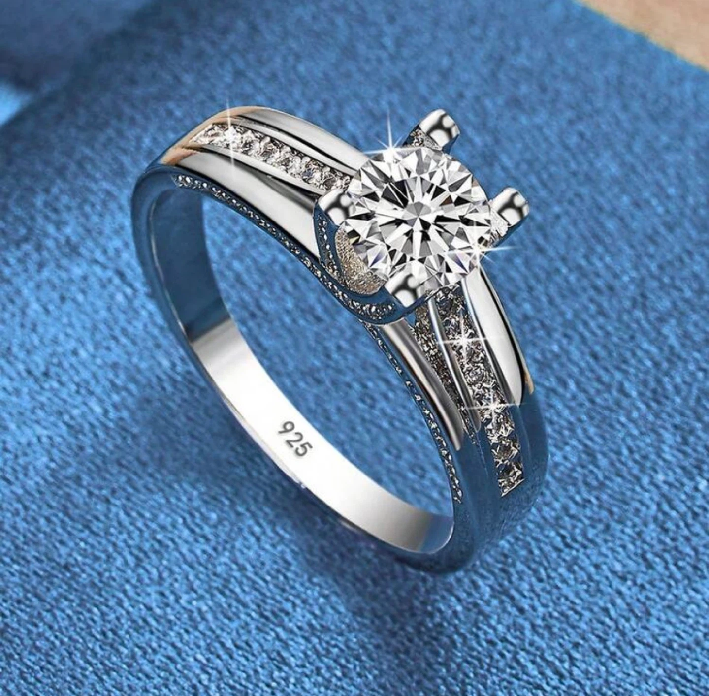 Sterling Silver Cubic Zirconia Ring Set - photo 5