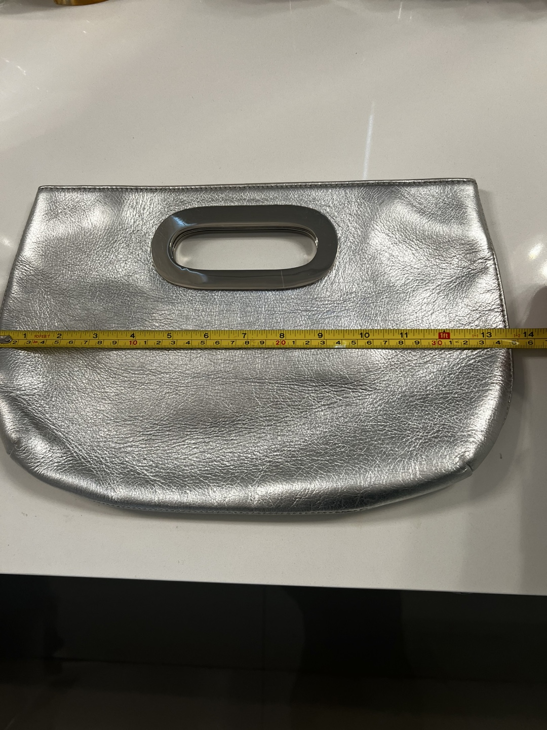 DANIER Genuine Leather Silver Clutch Bag - photo 4
