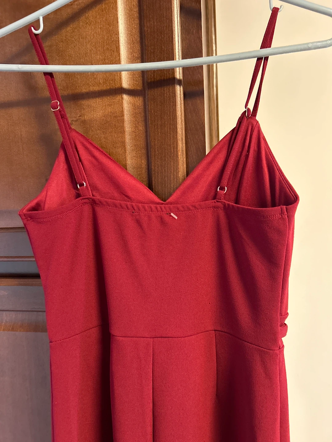 Maroon Jumpsuit with Gold Chain Belt - photo 4