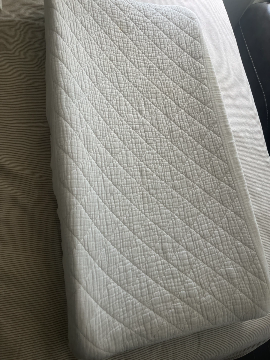 White Quilted Baby Changing Pad