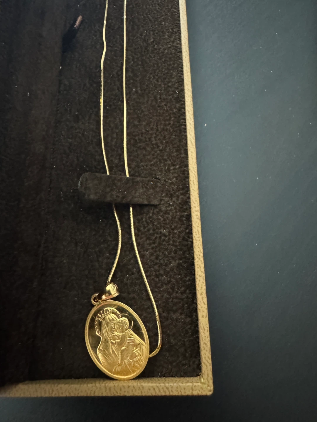 LUVENUS Gold Tone Religious Pendant Necklace
