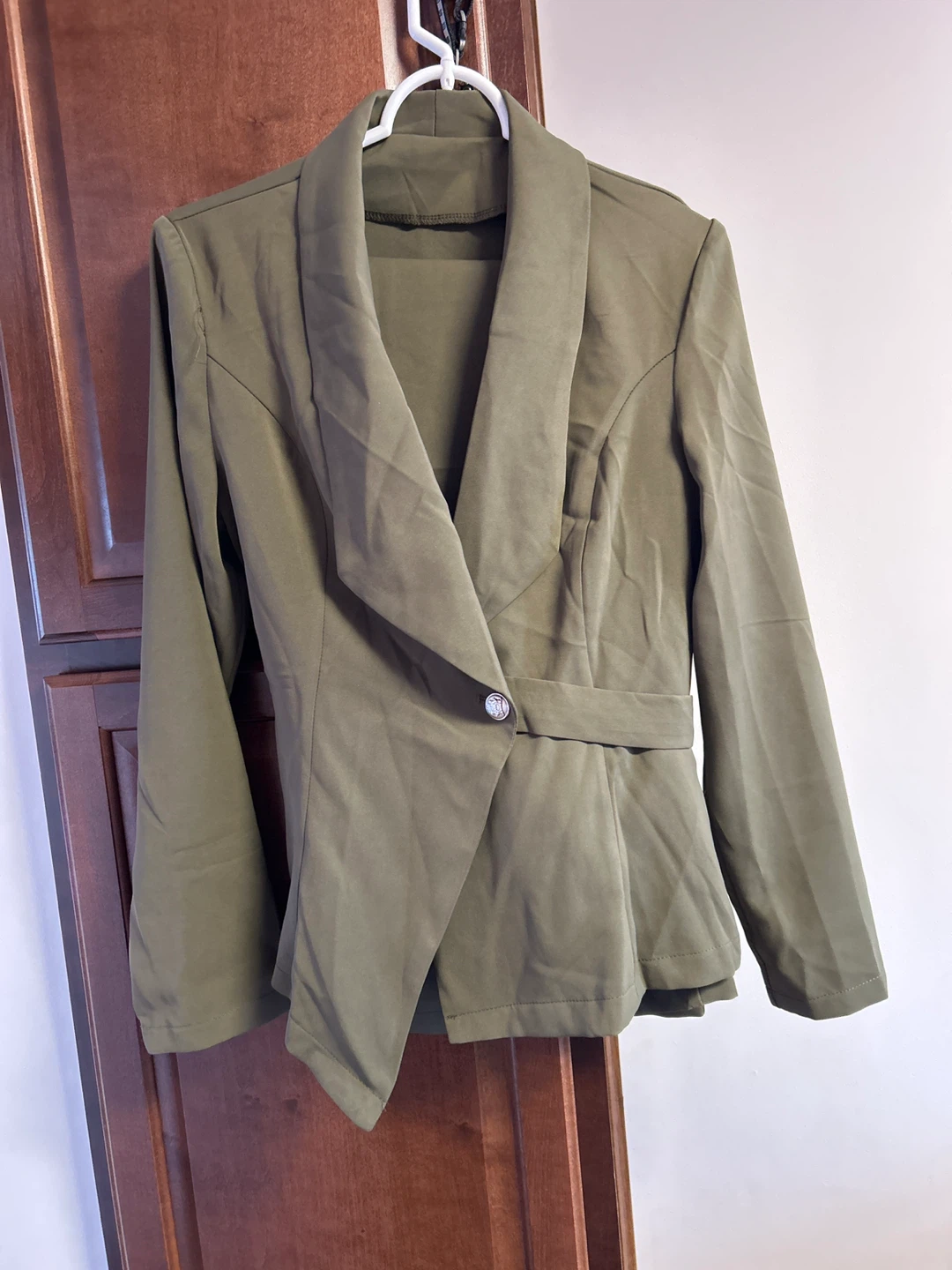 Women's Olive Green Pants and Blazer Set - photo 2