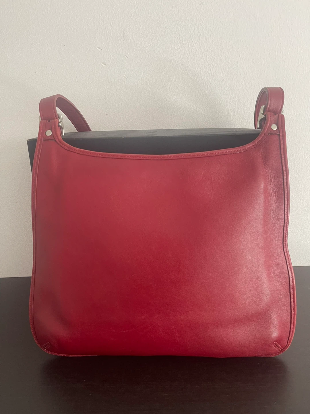Vintage Coach Red Glovetanned Leather Hippie Flap Crossbody Bag - photo 2