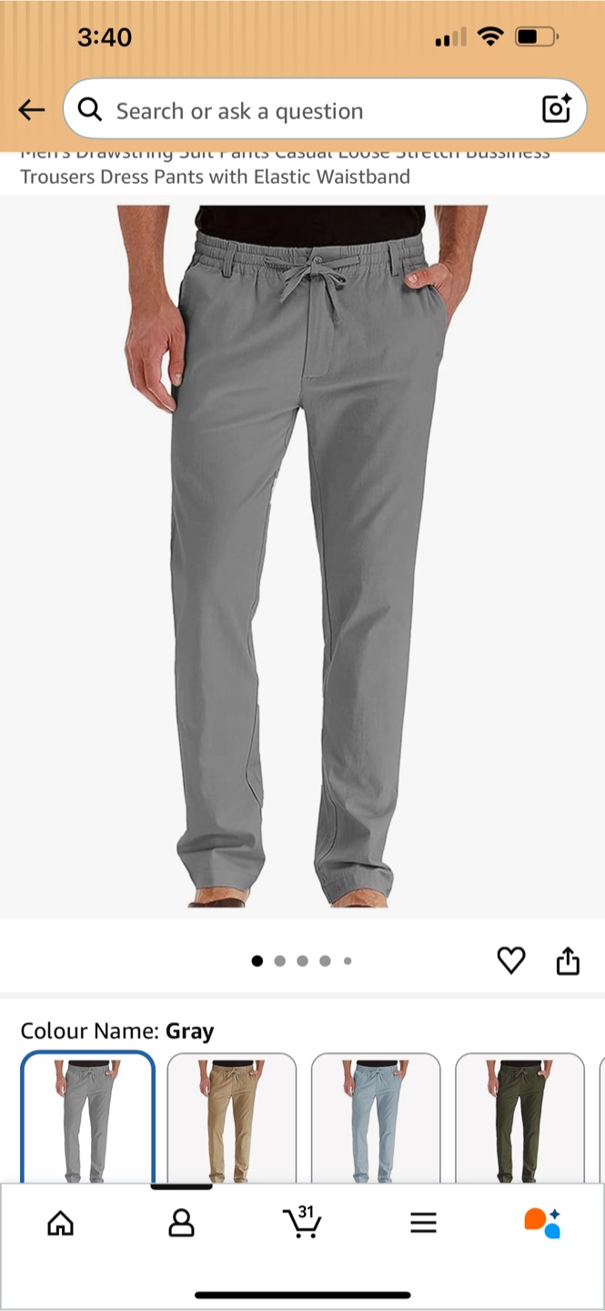 Brand new Men's Casual Pants - Black & Grey, Size Medium - photo 5