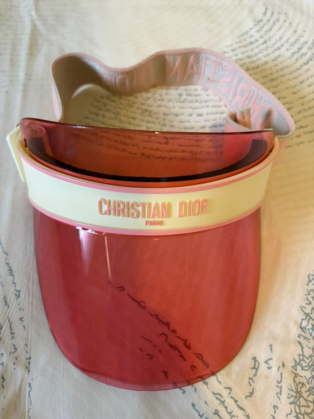 Christian Dior Paris Pink Translucent Visor