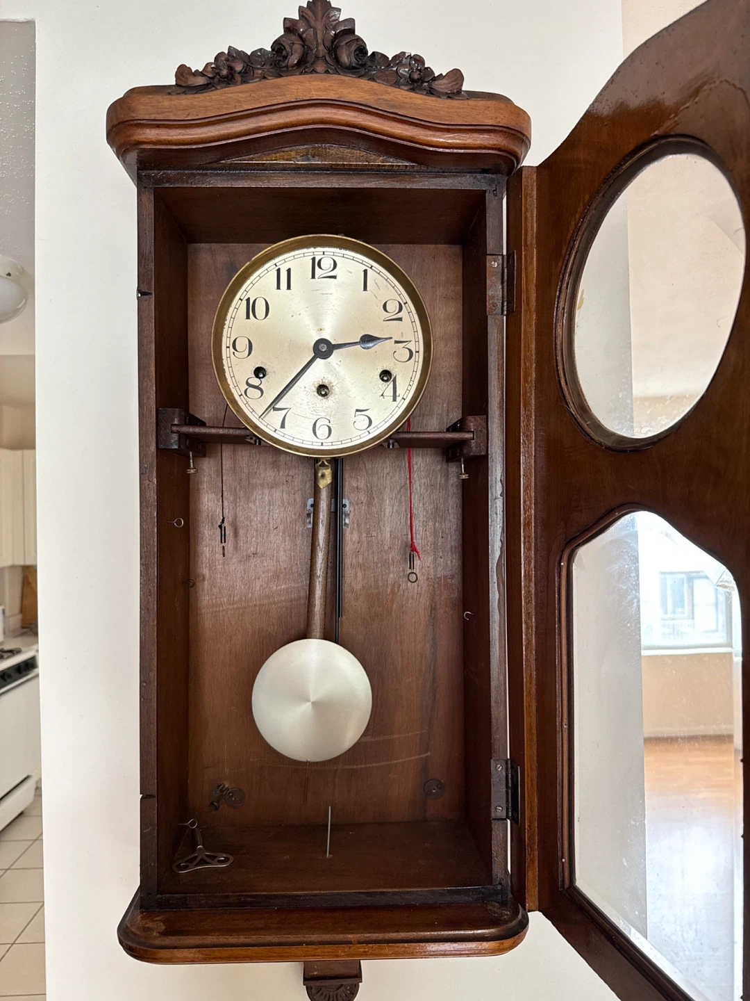 Antique Kienzle German Box Regulator Wall Clock - photo 2
