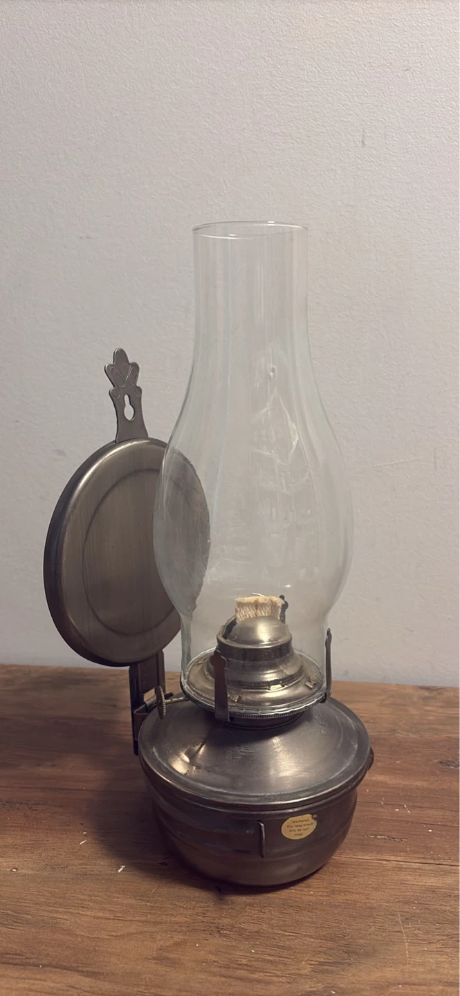 Vintage Oil Lamp with Hurricane Glass Shade - photo 2
