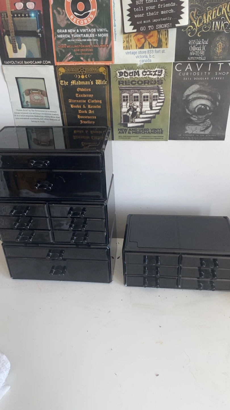 Black translucent Storage Drawer Organizers (Set of 4) - photo 2