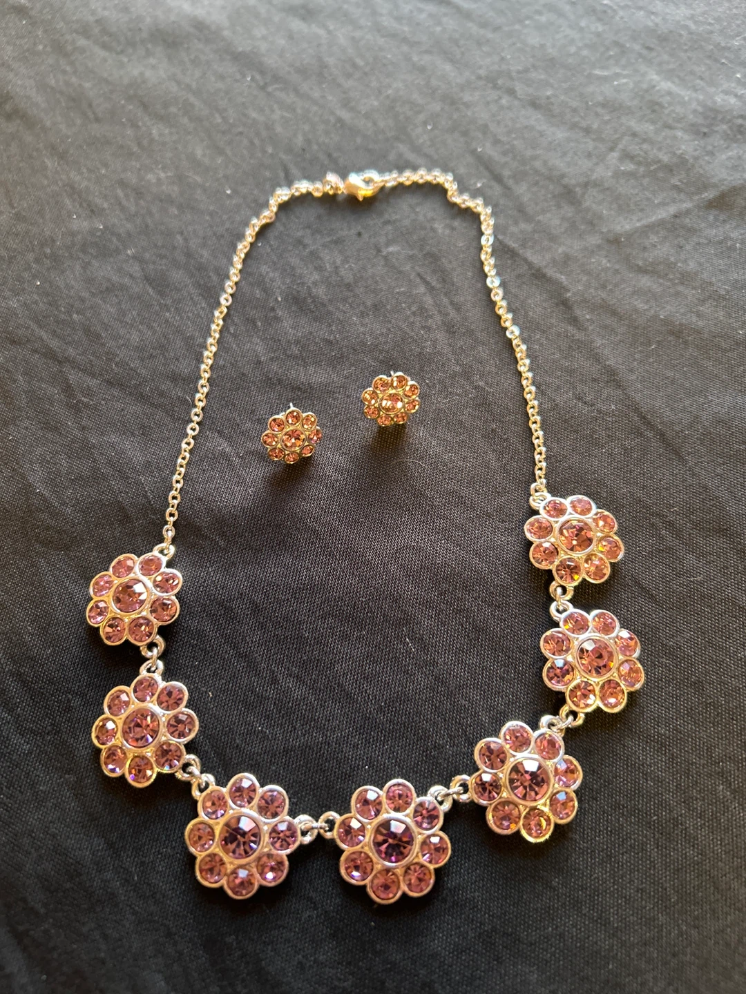 Flower Necklace and Earring Set
