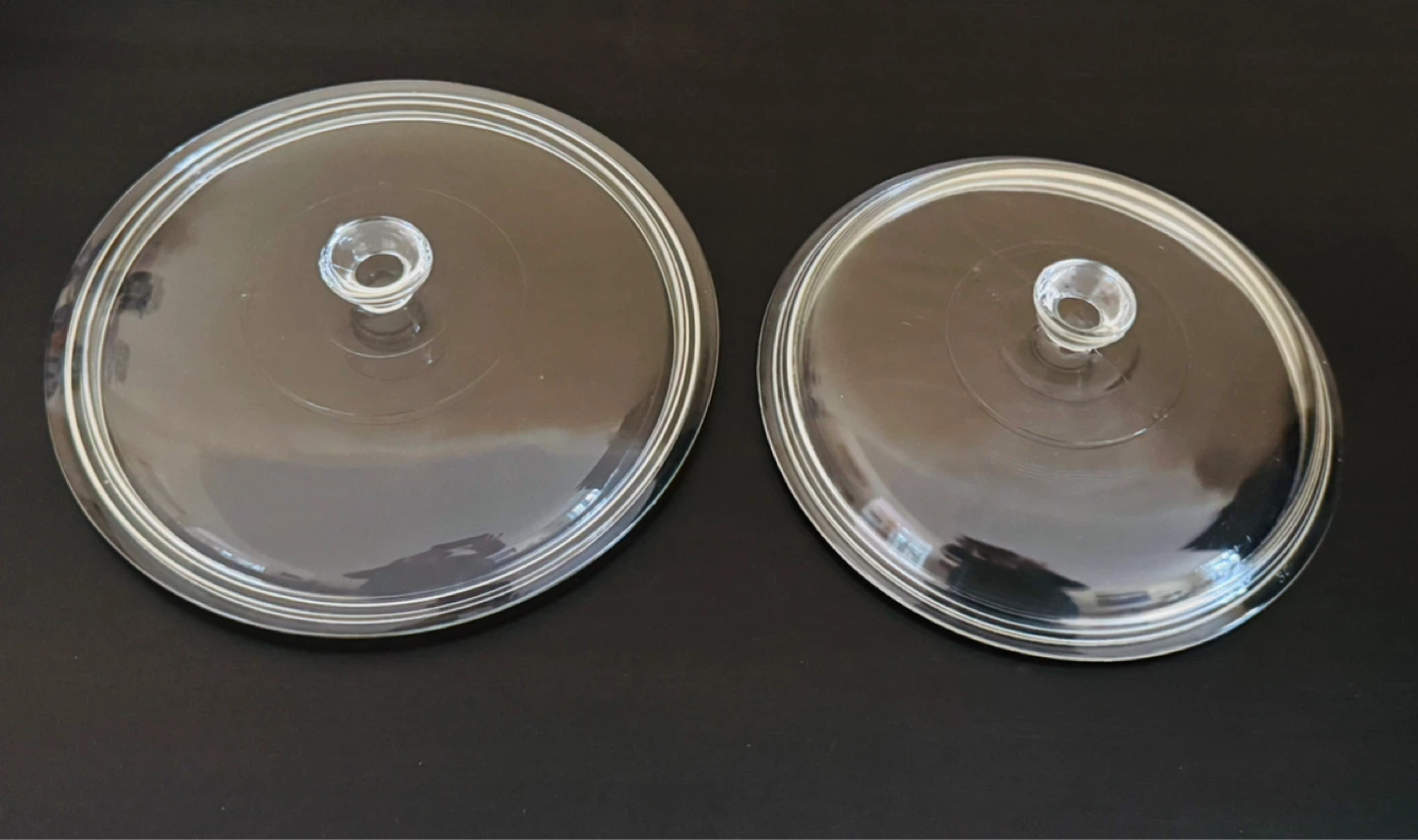 Glass Pot Round Lids Set of 2