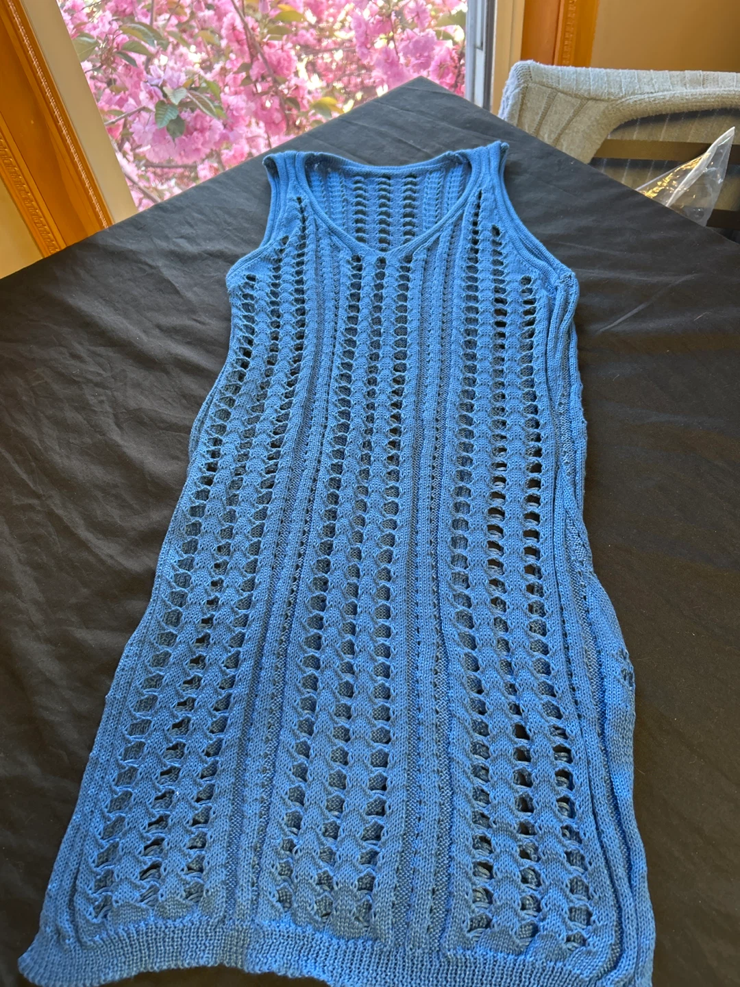Blue Knit Tank Dress