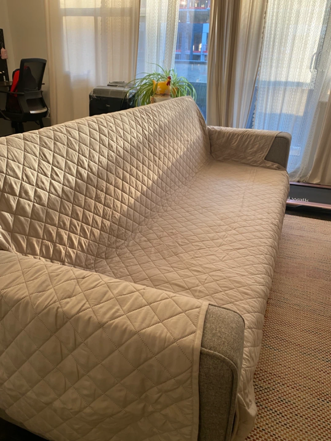 Sofa Shield Couch Cover - Light Taupe, 198 cm