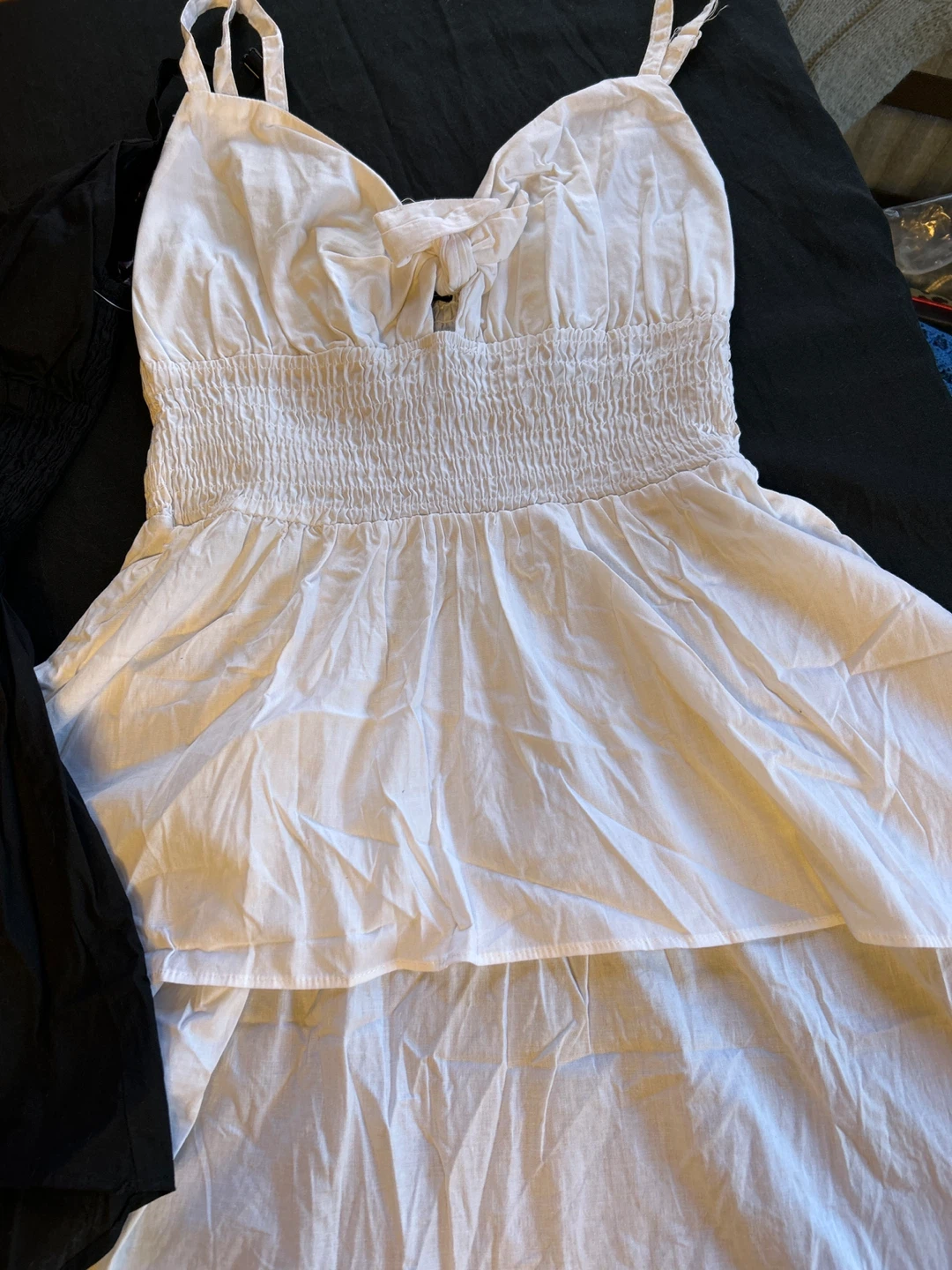 Women's Smocked Tiered Sundress (Black & White) - photo 2
