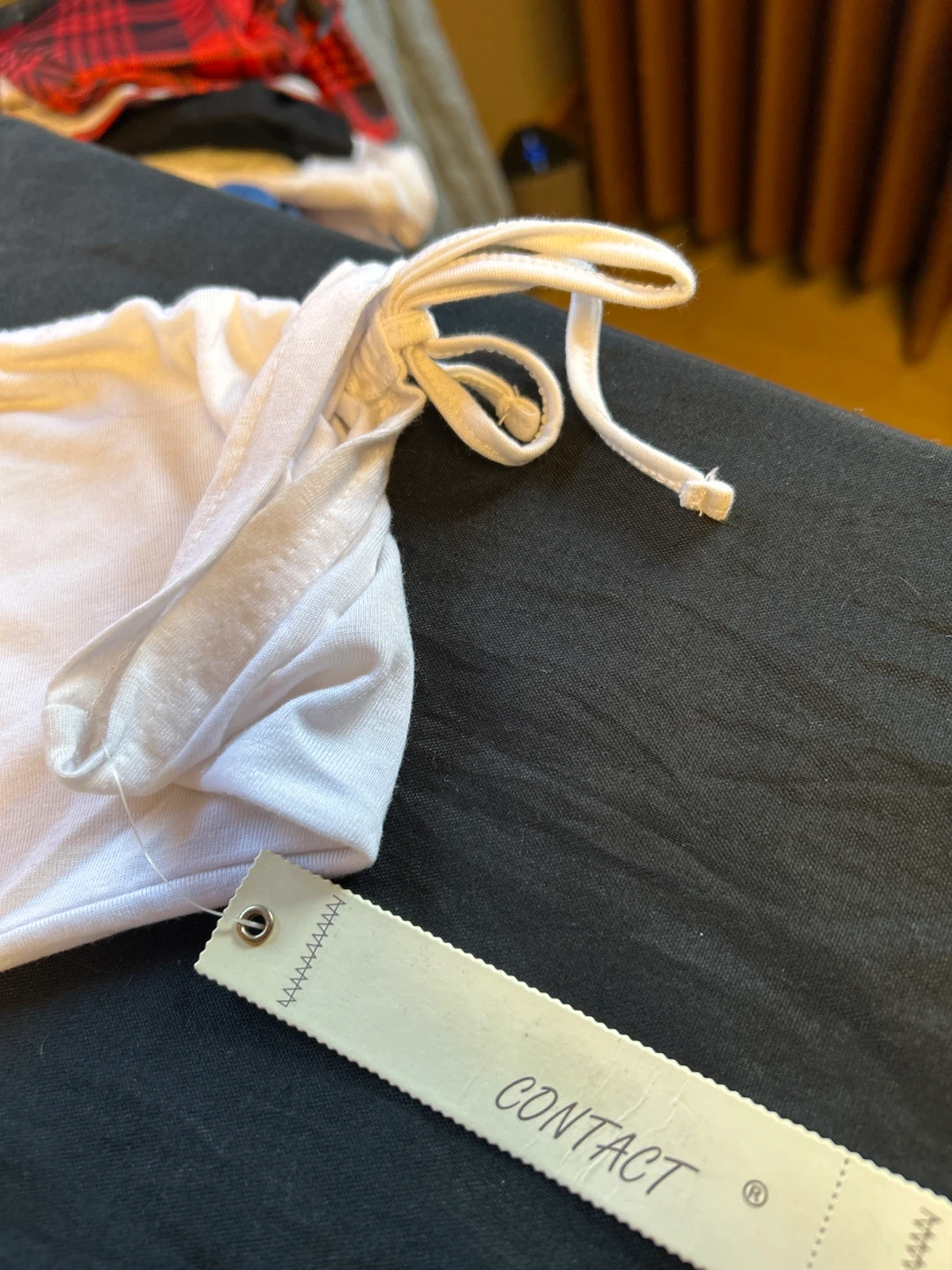 White Contact Off-the-Shoulder Top with Tie Detail - photo 3