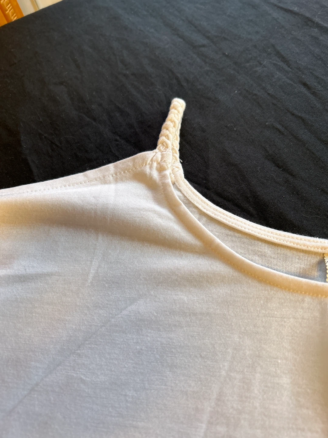 White Contact Off-the-Shoulder Top with Tie Detail - photo 2