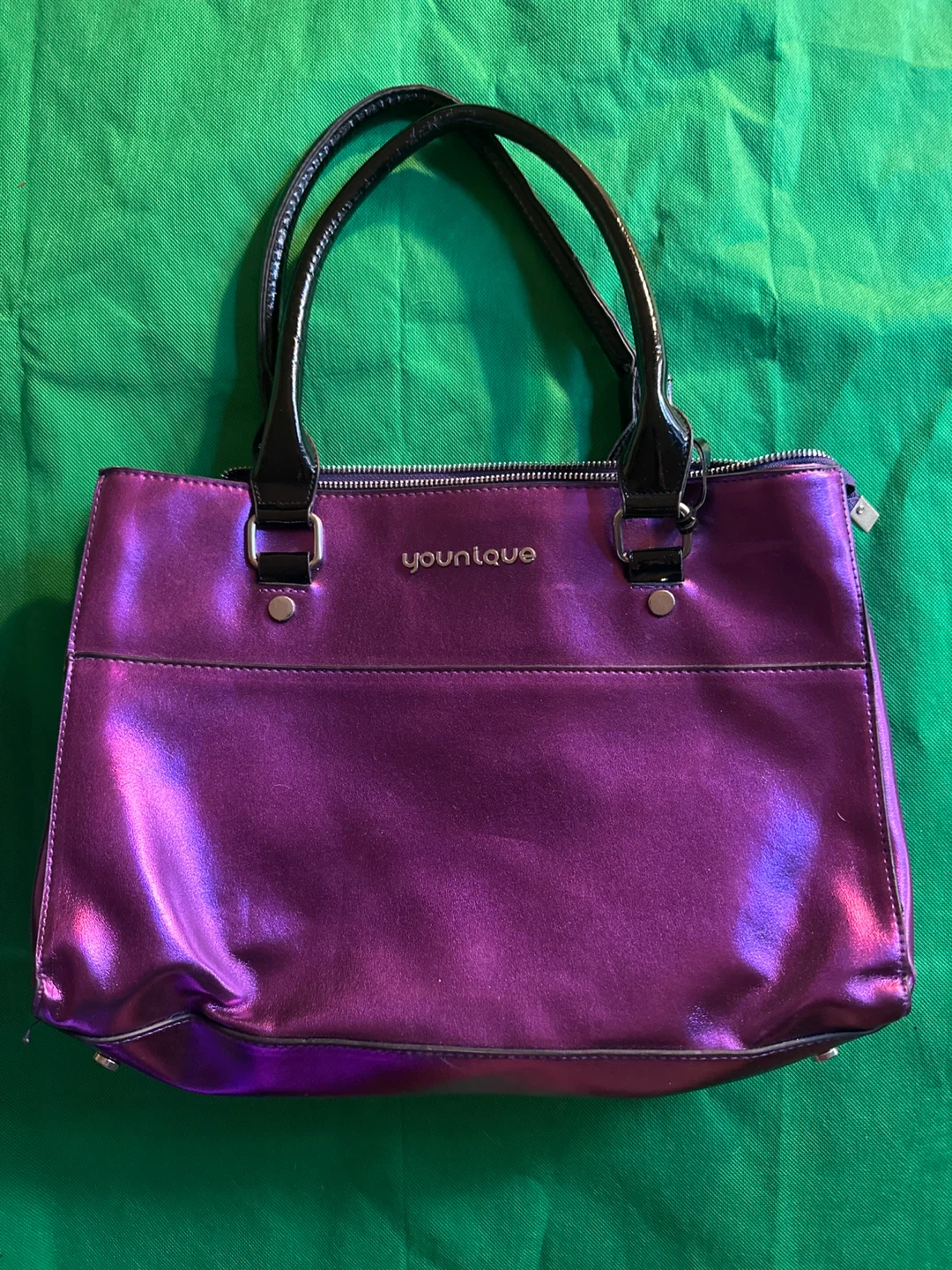 Younique Purple Metallic Tote Handbag