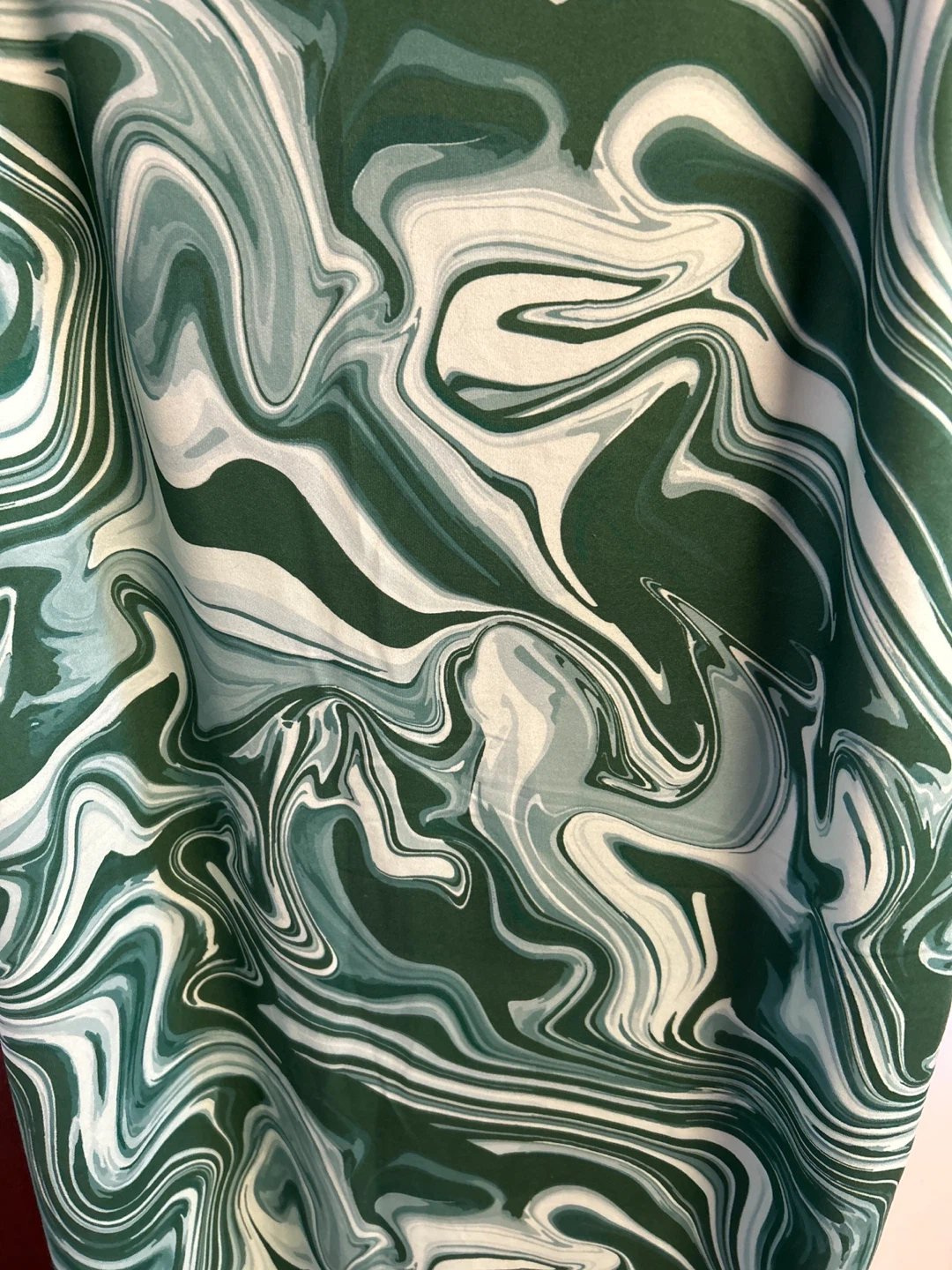 Green Marble Print Spaghetti Strap Midi Dress - photo 3