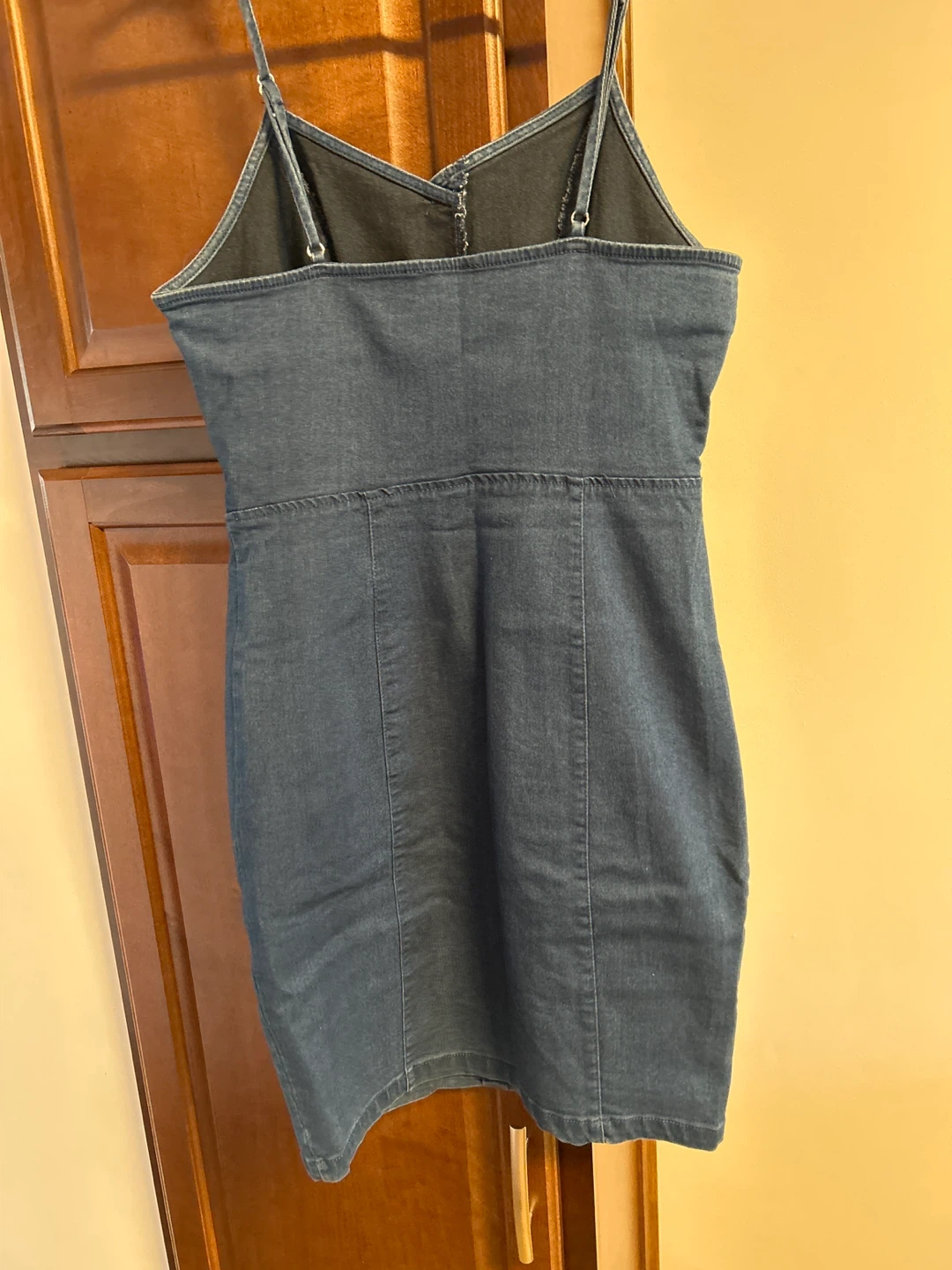 Denim Button-Front Mini Dress - photo 2