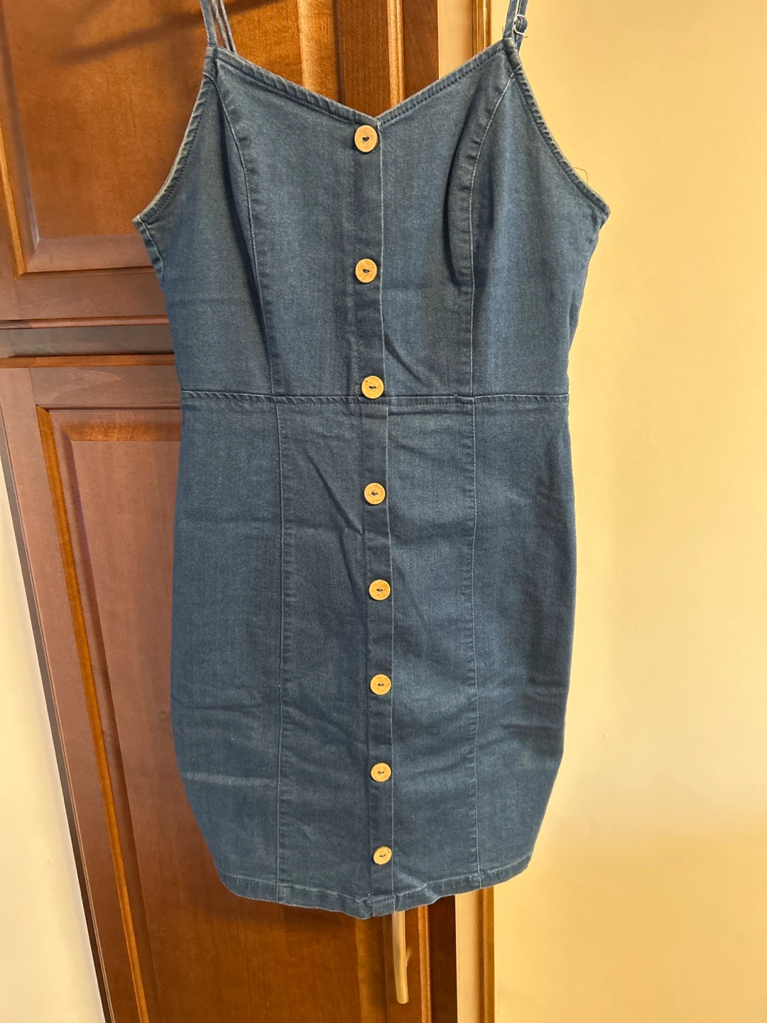 Denim Button-Front Mini Dress