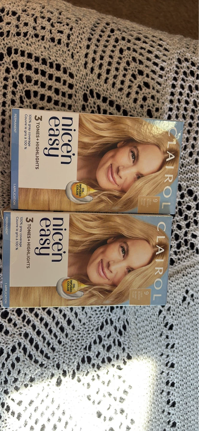 Clairol Nice 'n Easy Hair Colour 9 Light Blonde (2 Boxes)