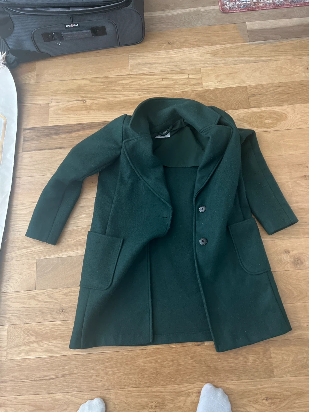 Green Wool Blend Coat from Old Navy XS
