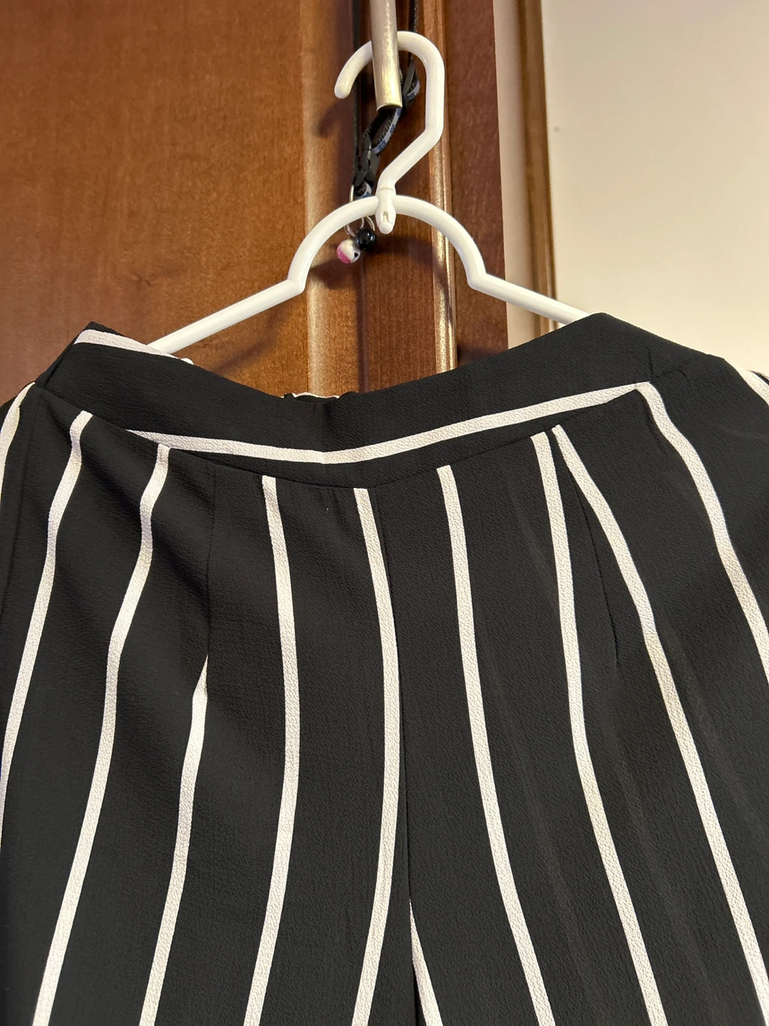 Black and white striped wide-leg pants - photo 2