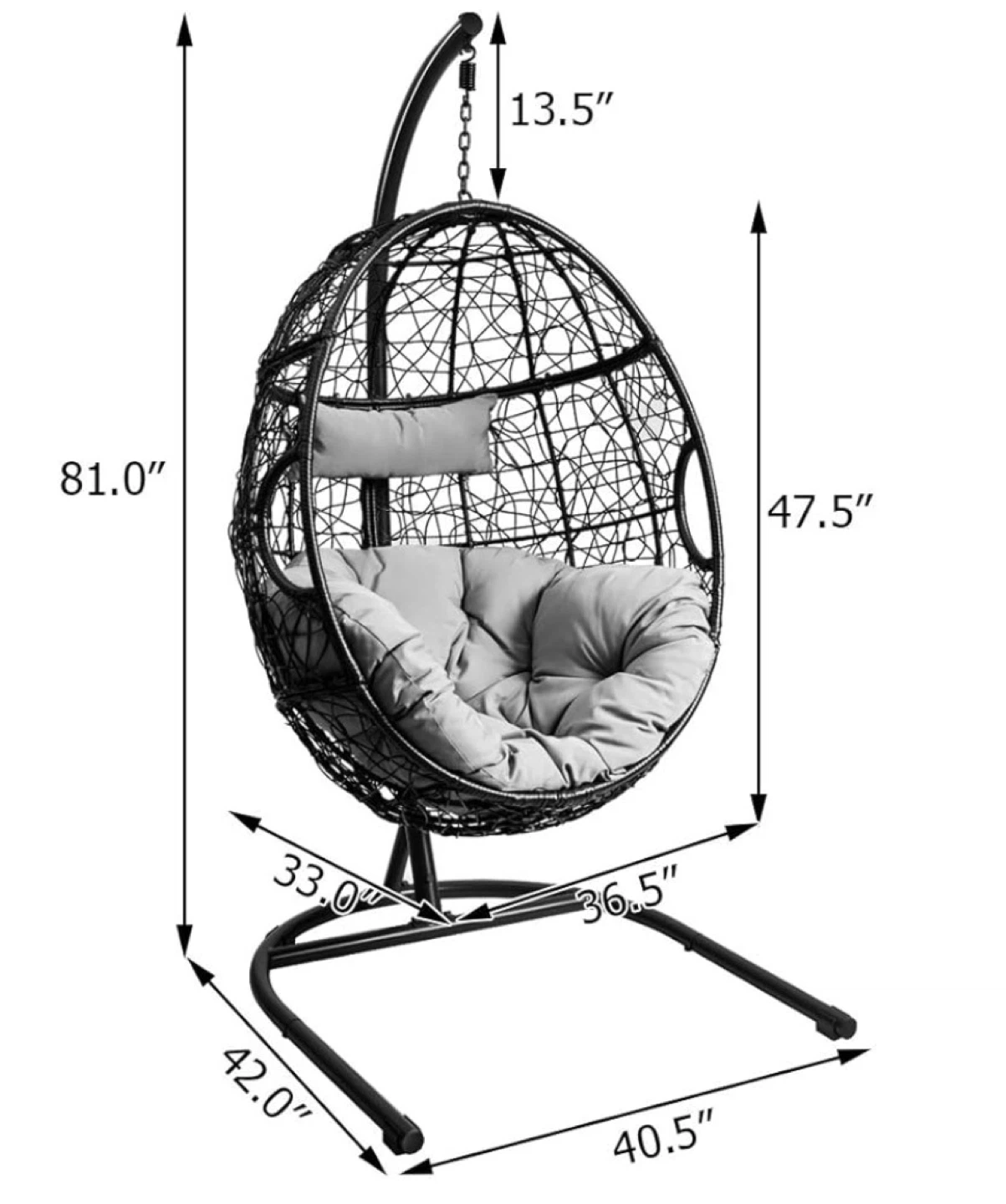 Hanging Egg Chair with Stand - photo 2