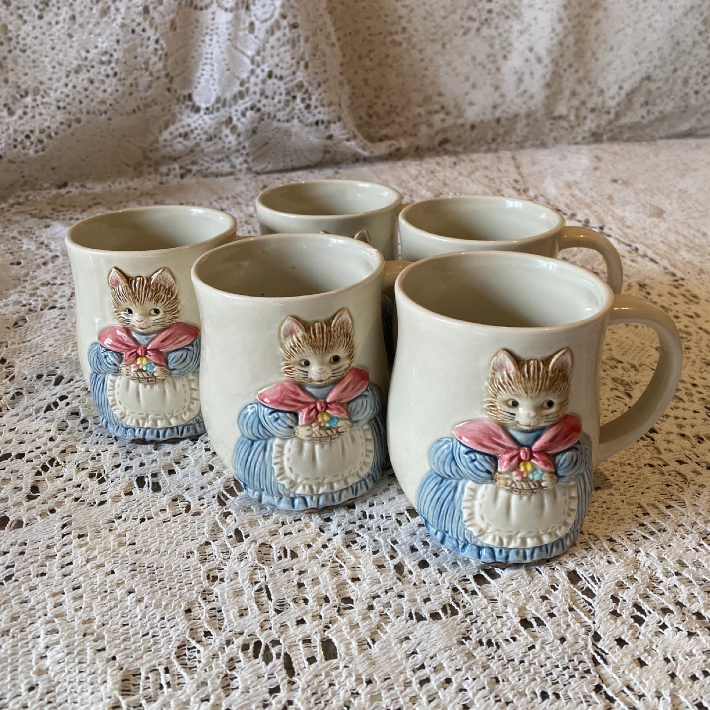 Vintage Otagiri Ceramic Cat Mugs (Set of 5) - photo 2