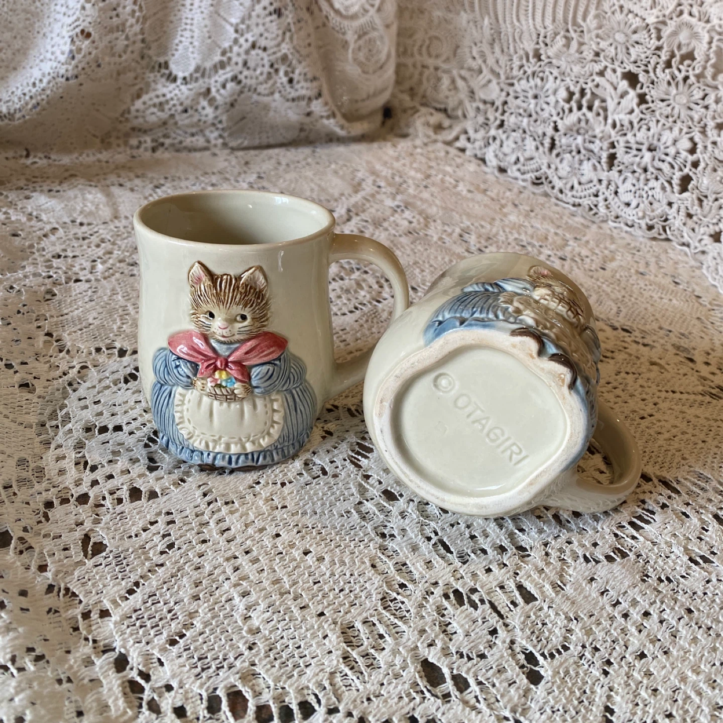 Vintage Otagiri Ceramic Cat Mugs (Set of 5)