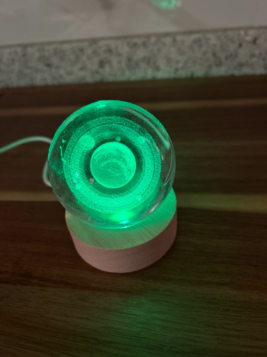 Crystal Ball Light Up Orb with Wooden Base - photo 4