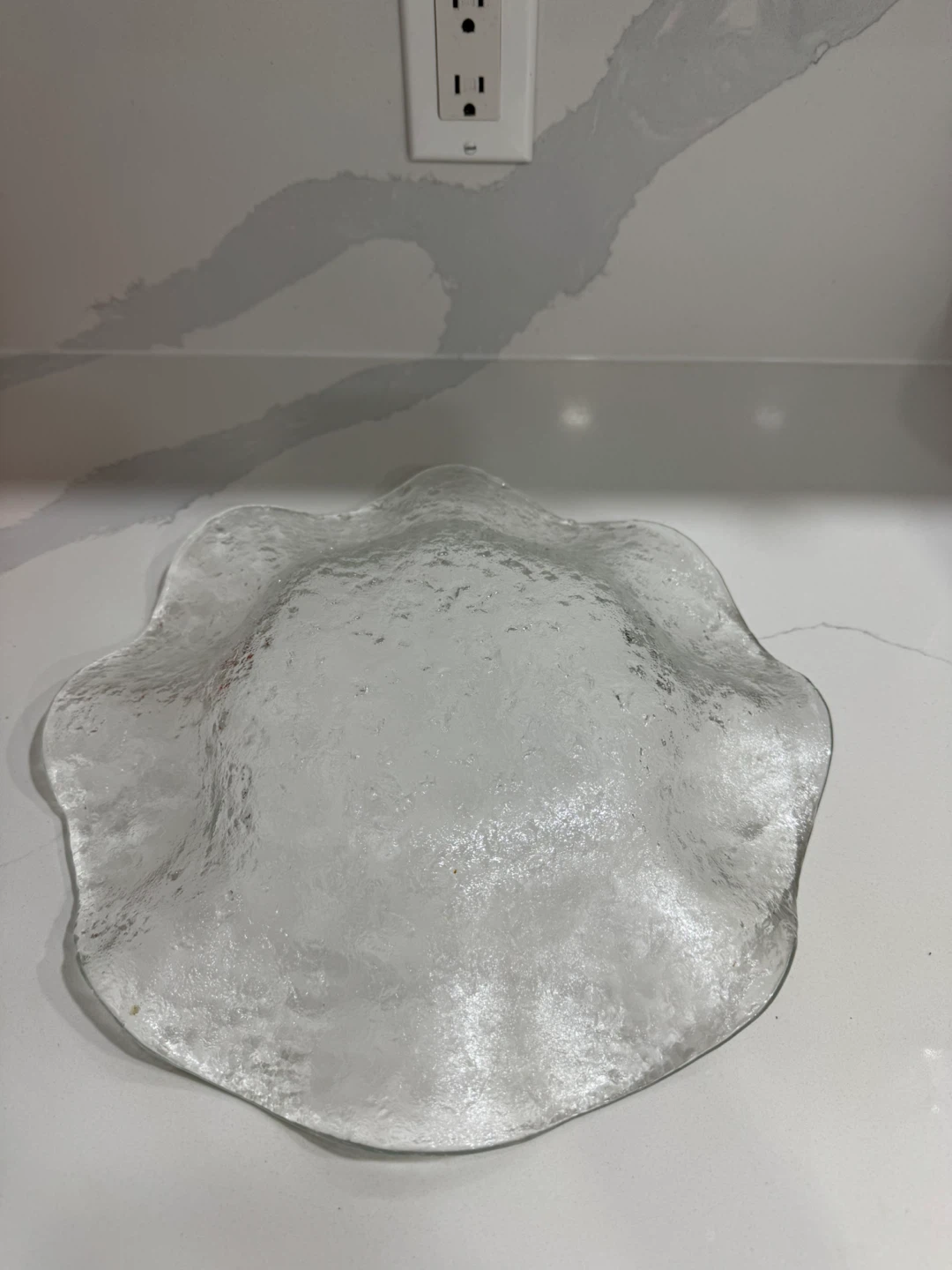 Clear Textured Glass Serving Bowl - photo 5