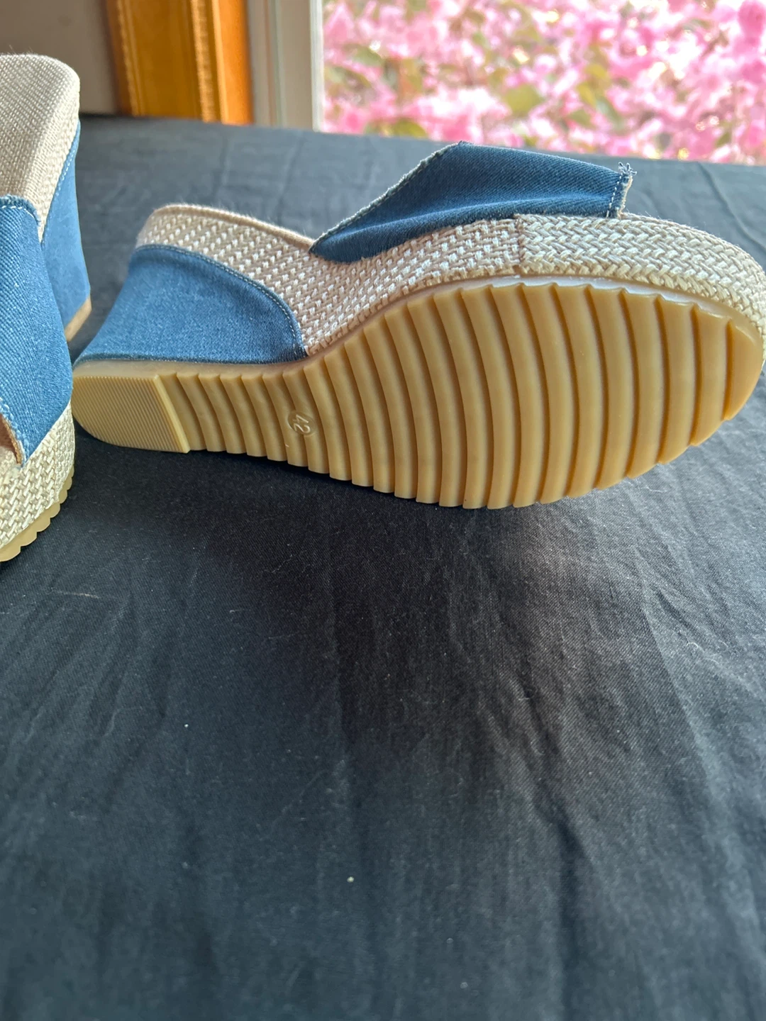 Blue Denim Wedge Espadrille Sandals - photo 3