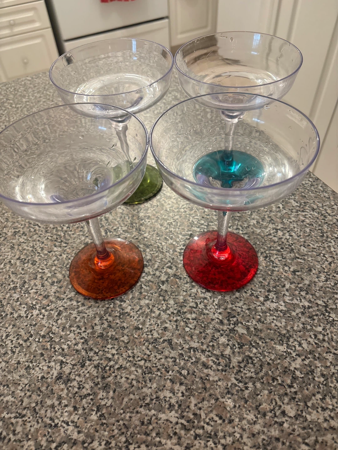Set of 4 Plastic Martini Glasses