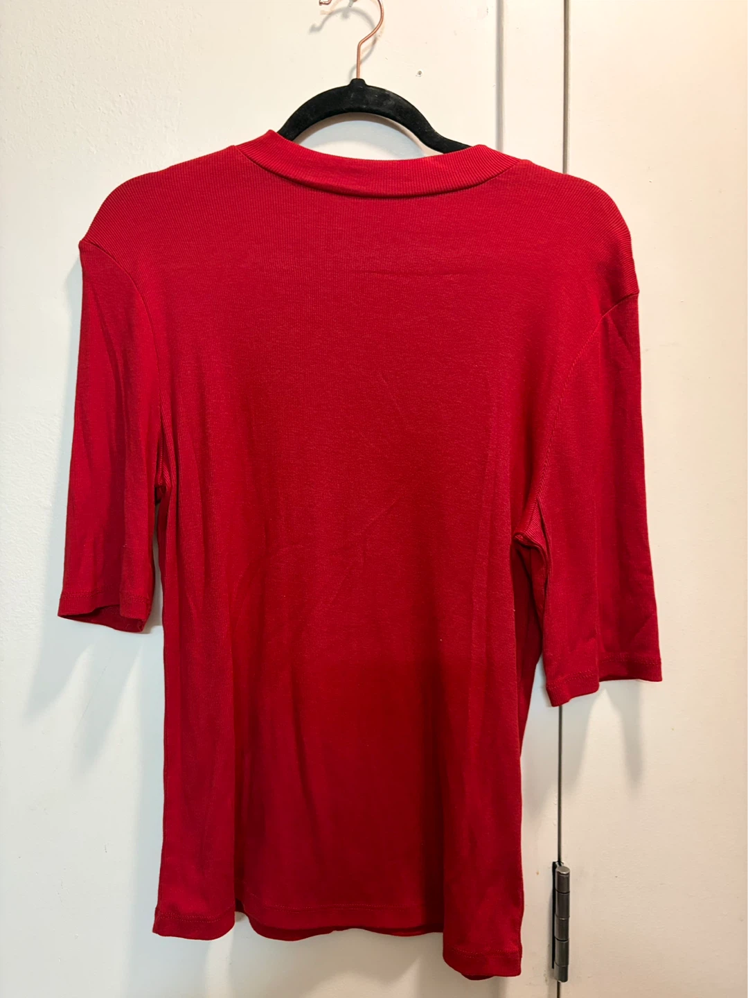 A New Day Red Ribbed Knit Top