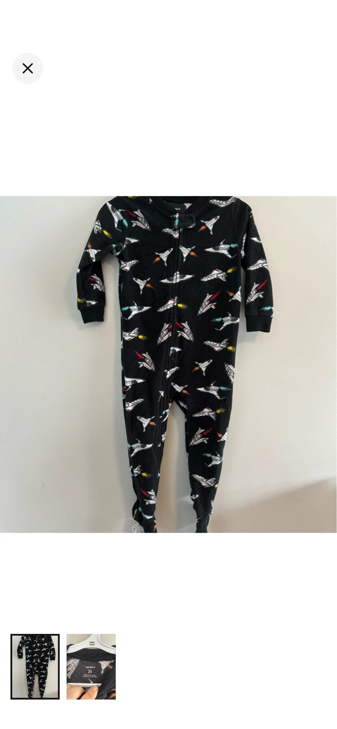 Carter's 2T "Jets" Footed Pajamas